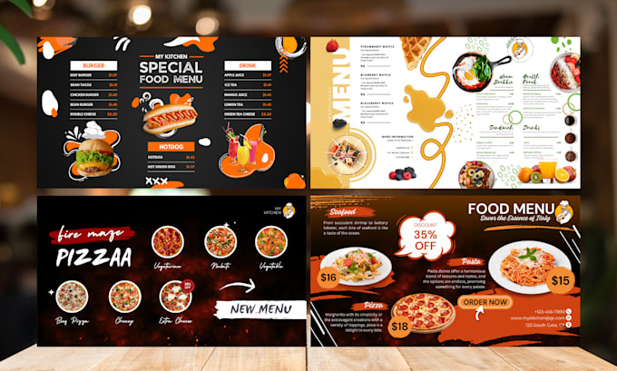 do menu design, restaurant menu design and digital menu