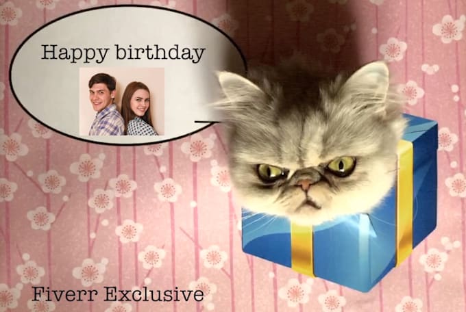 record my cat break through your birthday card