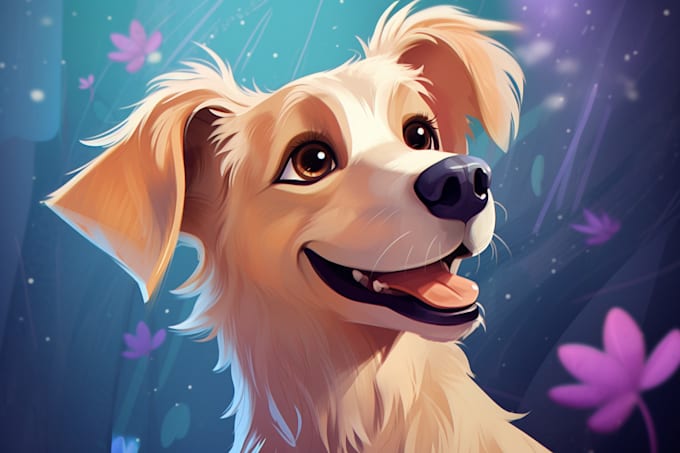 draw disney style pet portrait