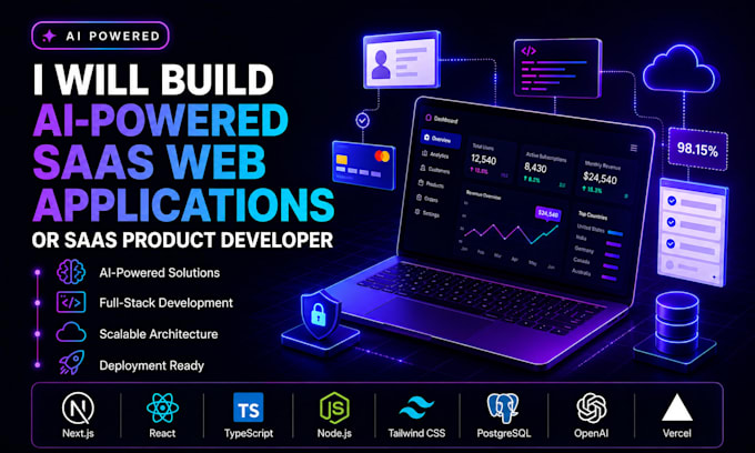 build ai powered saas web applications or saas product developer