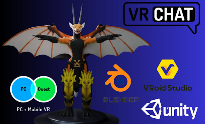 make and edit vrchat avatar, custom furry avatar and humanoid avatars for you