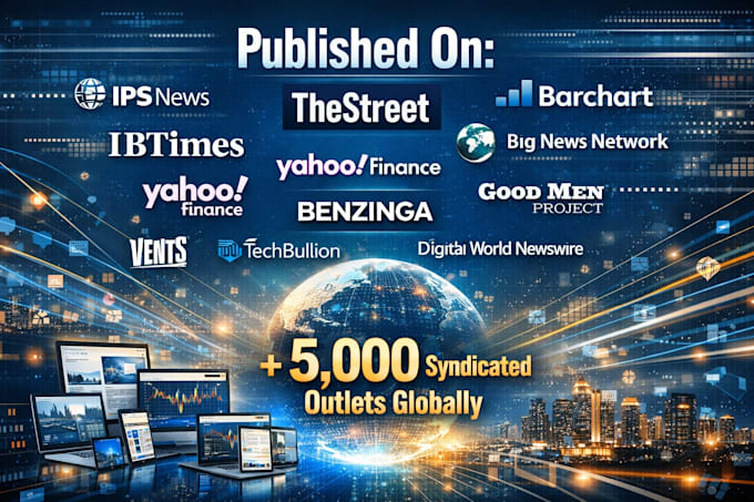 pr distribution to digitalworldnewswire, yahoofinanc, and 300 reputable outlets