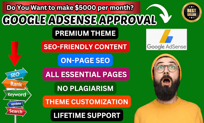 design a google adsense compliant wordpress site following approval guidelines