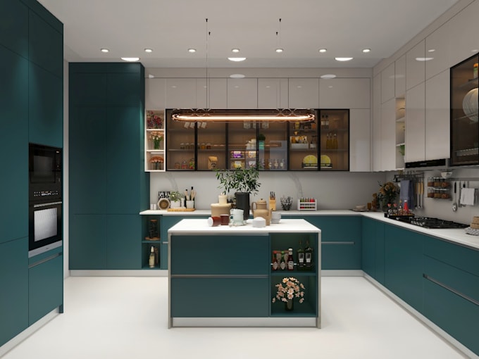 do all interior rendering, kitchen, wardrobe, cabinet design