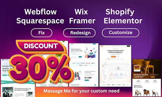 troubleshoot customize redesign webflow shopify elementor ghl framer site