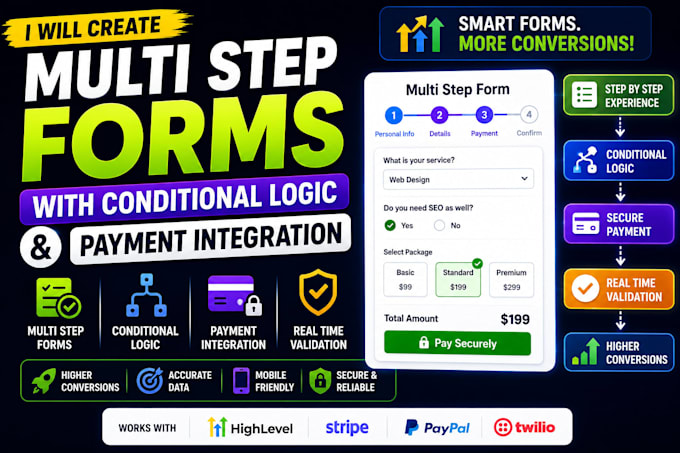create multi step forms with conditional logic payment