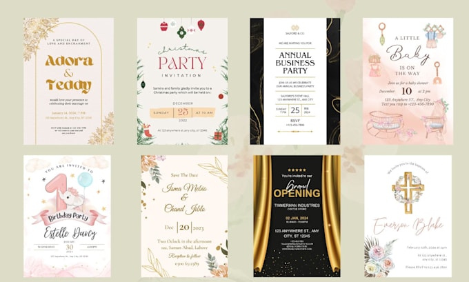 design customized event invitation cards in 12 hours