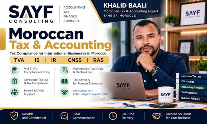 handle moroccan vat, corporate tax and withholding tax for foreign companies