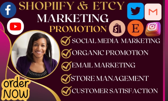 I will do shopify promotion, etsy marketing, to boost sales