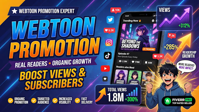 promote webtoon link, comic, wattpad anime kickstarter promotion