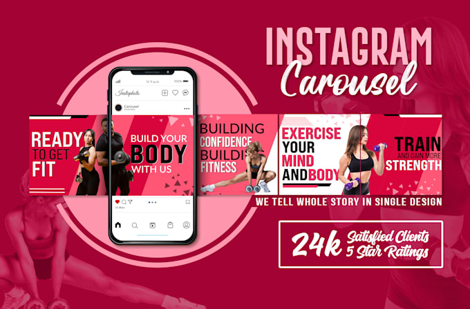 do creative social media design, carousel instagram post