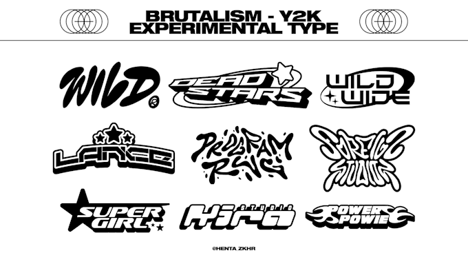 do brutalism y2k experimental type font design