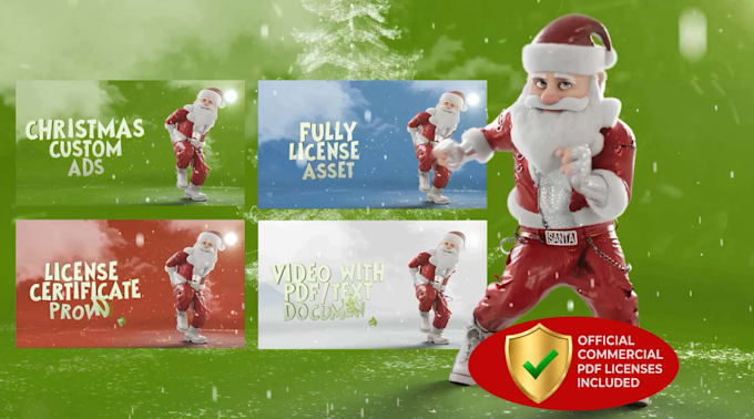 create joyful santa merry christmas video with full licensing