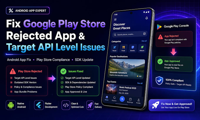 handle google play console compliance data safety and app rejections