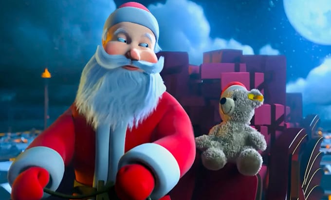 Create 3d christmas animation video, 2024 fireplace merry christmas ...