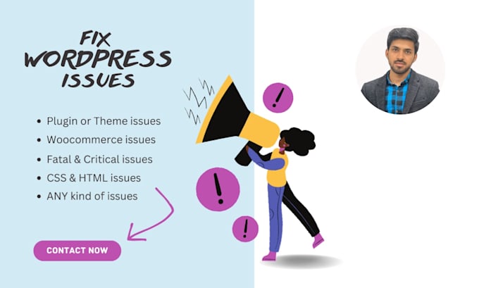 fix wordpress issues, bugs, errors, and customize your website professionally