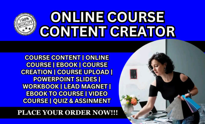 I will create online course content book ebook course presentation workbook curriculum