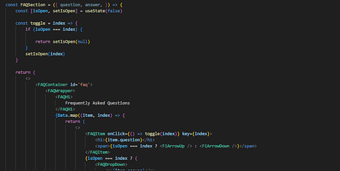 develop a modern website using react js