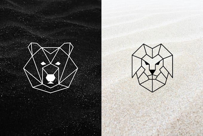 modern line art geometric logo design