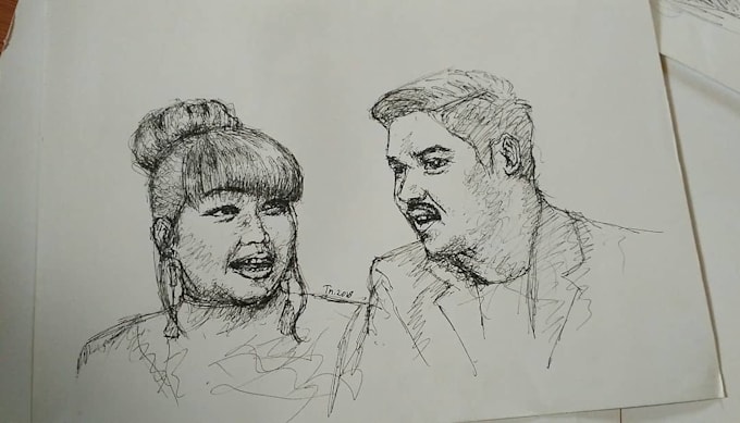 sketch your face with scribble line
