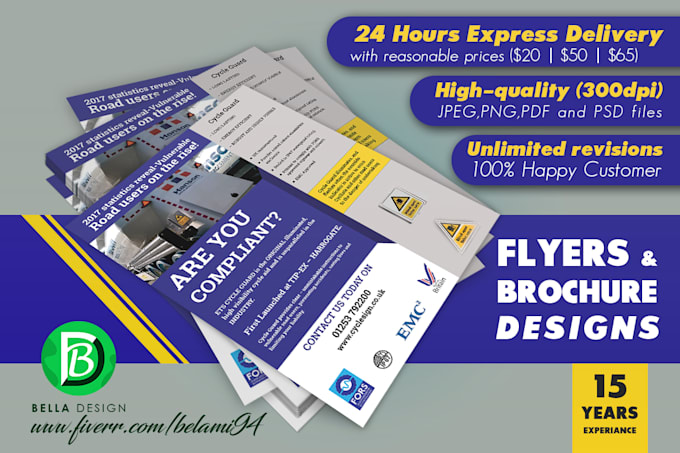 design professional flyer , brochure and postcards design