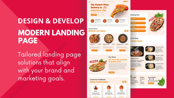 Create modern landing page design using html css javascript by ...