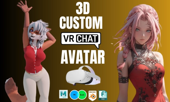 Custom vrchat avatar, vrc avatar, furry avatar, 3d avatar, anime for ...