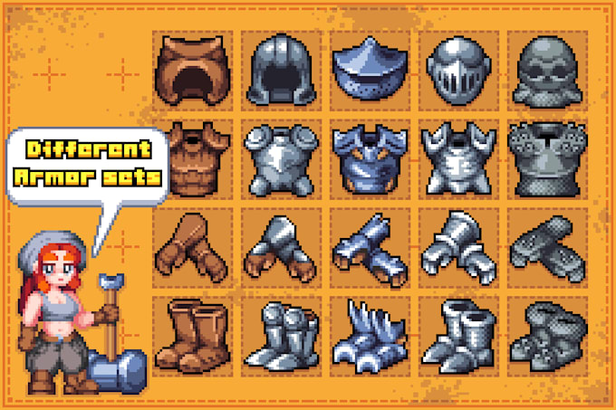 create pixel art icons, game assets, objects and props
