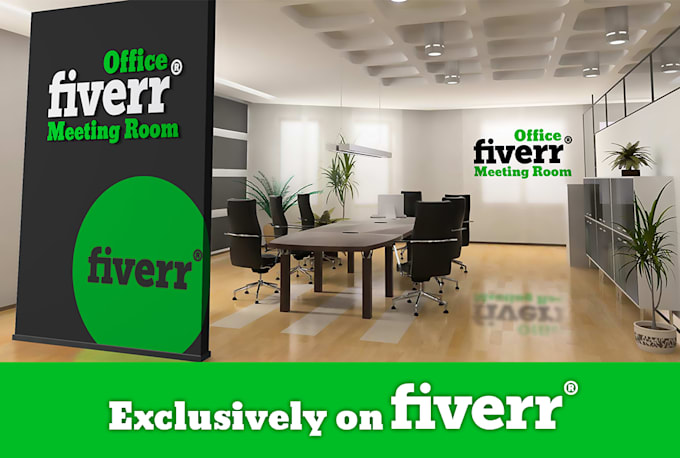replicate your logo into office meeting room 3d style