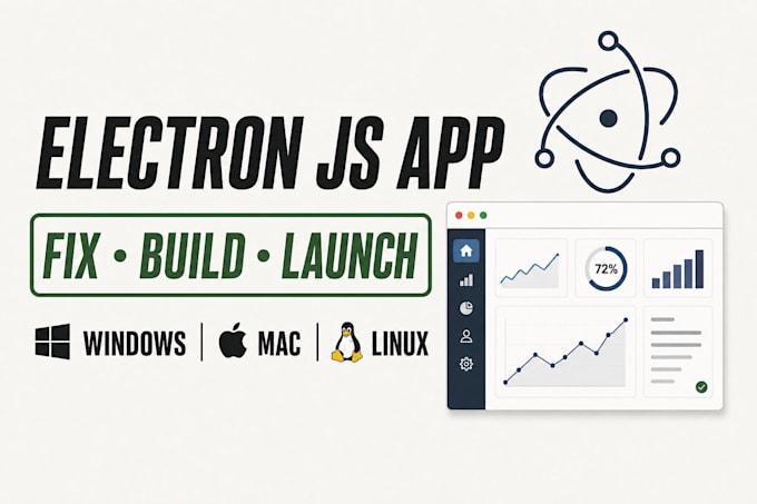 develop and fix electron js desktop apps for windows and mac