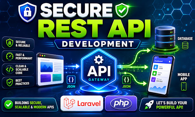 develop a secure rest API in PHP laravel for web and mobile apps