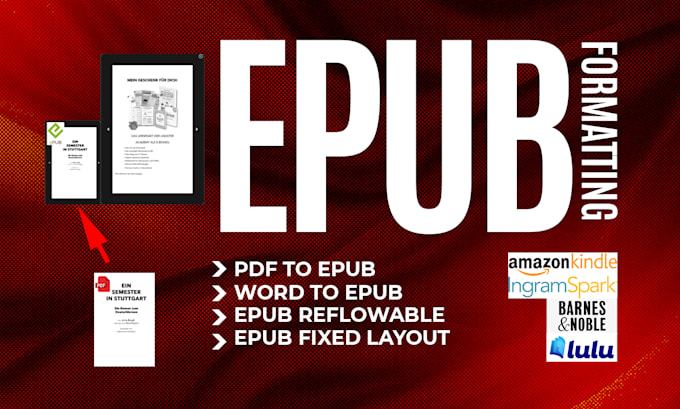 convert PDF or word to epub and do kindle ebook formatting