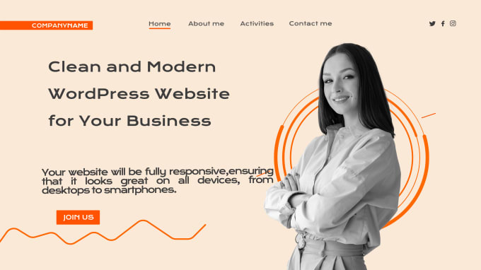 I will design and develop a clean and modern wordpress website with elementor pro