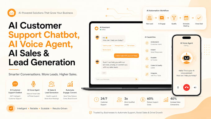 do ai customer support chatbot, ai voice agent, mobile app