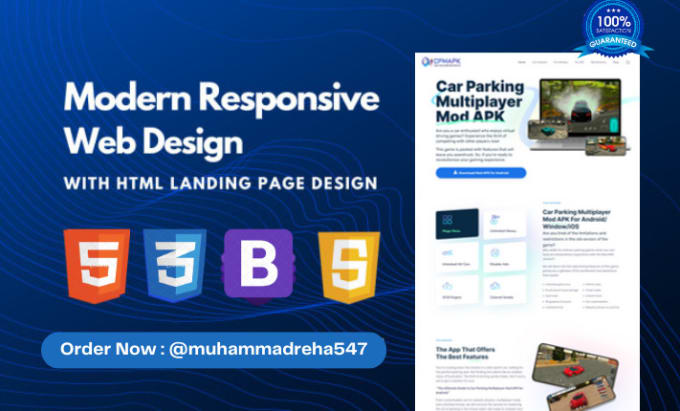 Build a attractive landing page using html, css and bootstrap by ...