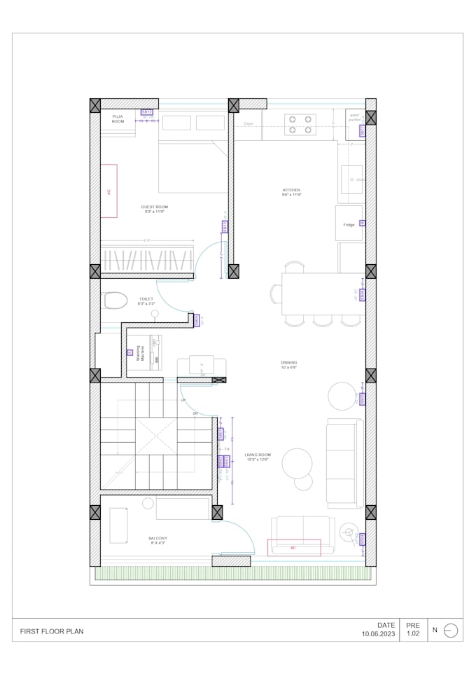 Design floor layout and 2d drawings by Siddhimatliwala | Fiverr