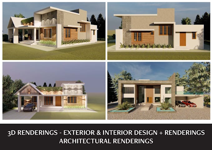create 3d model renders, elevation, visualisations, interior and exterior