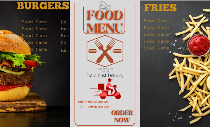 do professional restaurant menu design studio