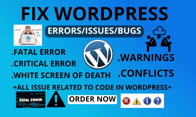Fix wordpress critical error, fatal error, warnings, etc by Damstarpro ...
