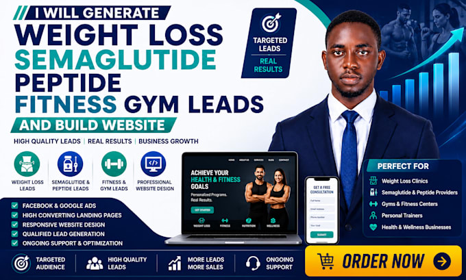 generate weight loss semaglutide peptide fitness gym leads and build website