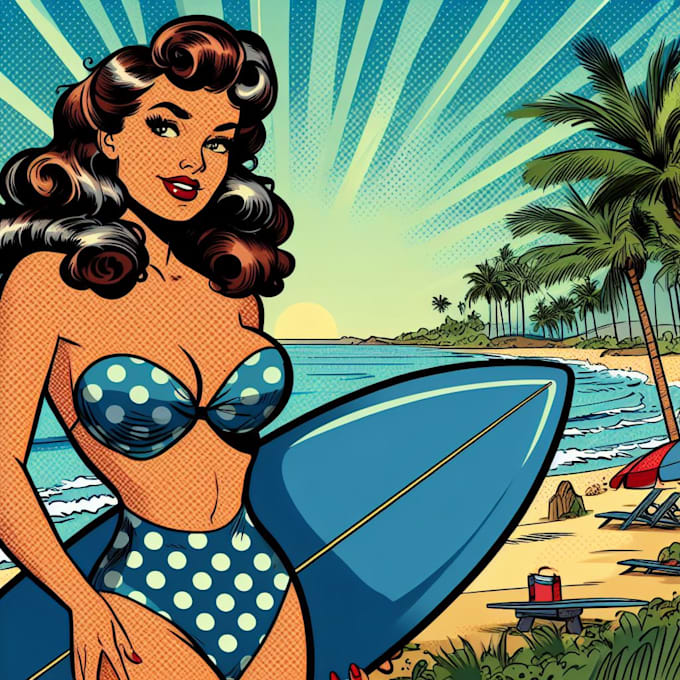 dessin traditionnel de pin up girl