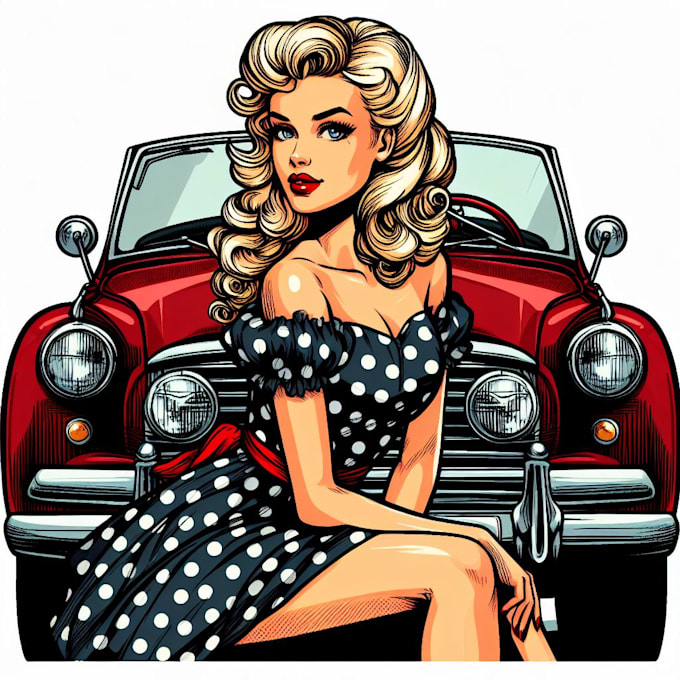 dessin traditionnel de pin up girl