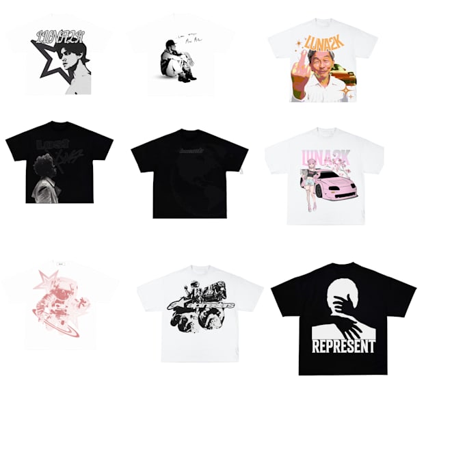 create a custom y2k streetwear tshirt design