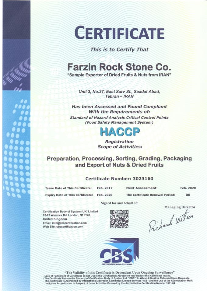 give authentic haccp, gmp, cgmp from USA, UK and europe