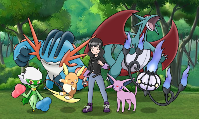 draw you as a pokemon trainer with your pokemon