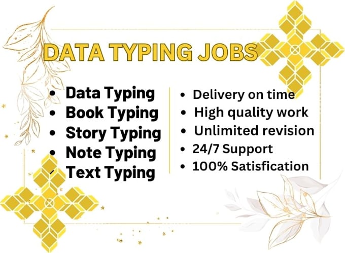 perform your any typing jobs