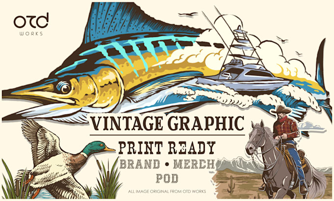 design vintage graphic t shirt artwork for apparel and merch
