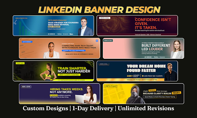 design a professional linkedin header, banner, and profile picture