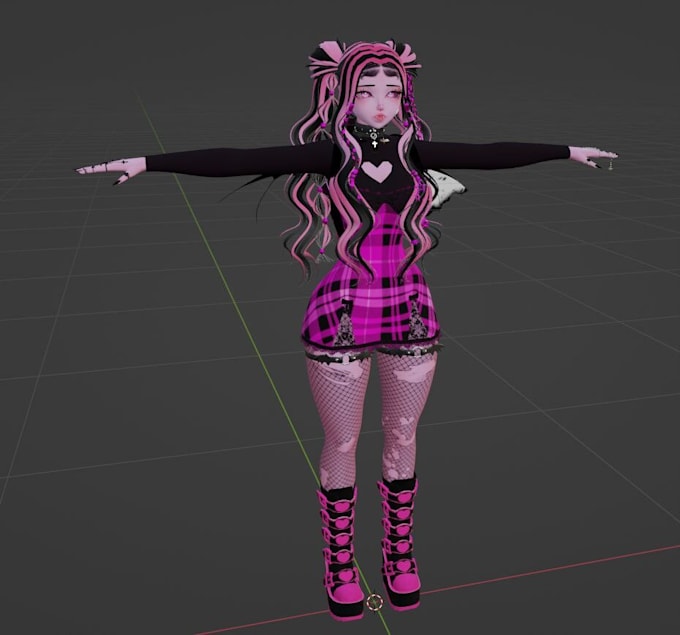 model a custom vrchat avatar, 3d vrchat avatar, anime and furry vrchat avatar