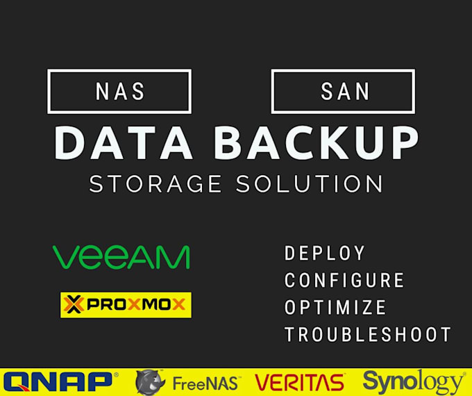 configure, troubleshoot truenas, synology, qnap and veeam backup solution